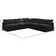 Pemberly Row Contemporary Standard Black Velvet Modular Sectional