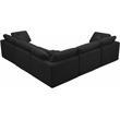 Pemberly Row Contemporary Standard Black Velvet Modular Sectional