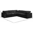 Pemberly Row Contemporary Standard Black Velvet Modular Sectional