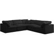 Pemberly Row Contemporary Standard Black Velvet Modular Sectional