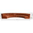 Pemberly Row Contemporary Cognac Velvet 6-Piece Modular Sectional