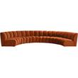 Pemberly Row Contemporary Cognac Velvet 6-Piece Modular Sectional