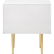 Pemberly Row Contemporary Nightstand in White Medium Gloss Finish