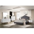 Pemberly Row Contemporary Nightstand in White Medium Gloss Finish