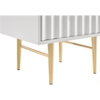 Pemberly Row Contemporary Nightstand in White Medium Gloss Finish