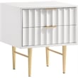 Pemberly Row Contemporary Nightstand in White Medium Gloss Finish