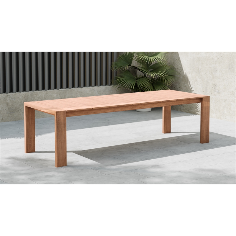 Pemberly Row Contemporary Natural Teak Outdoor Patio Dining Table