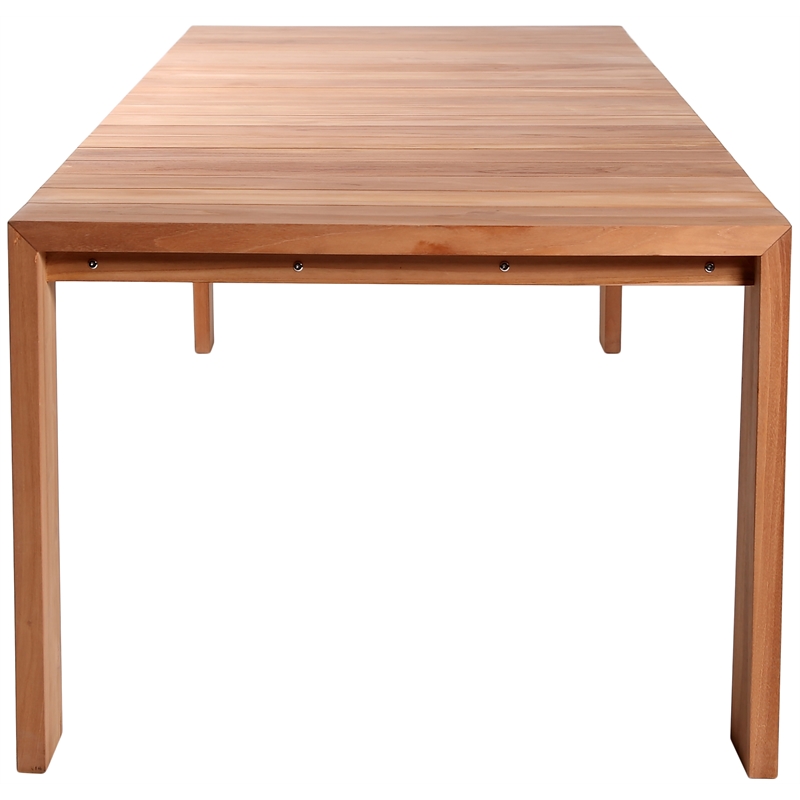 Pemberly Row Contemporary Natural Teak Outdoor Patio Dining Table