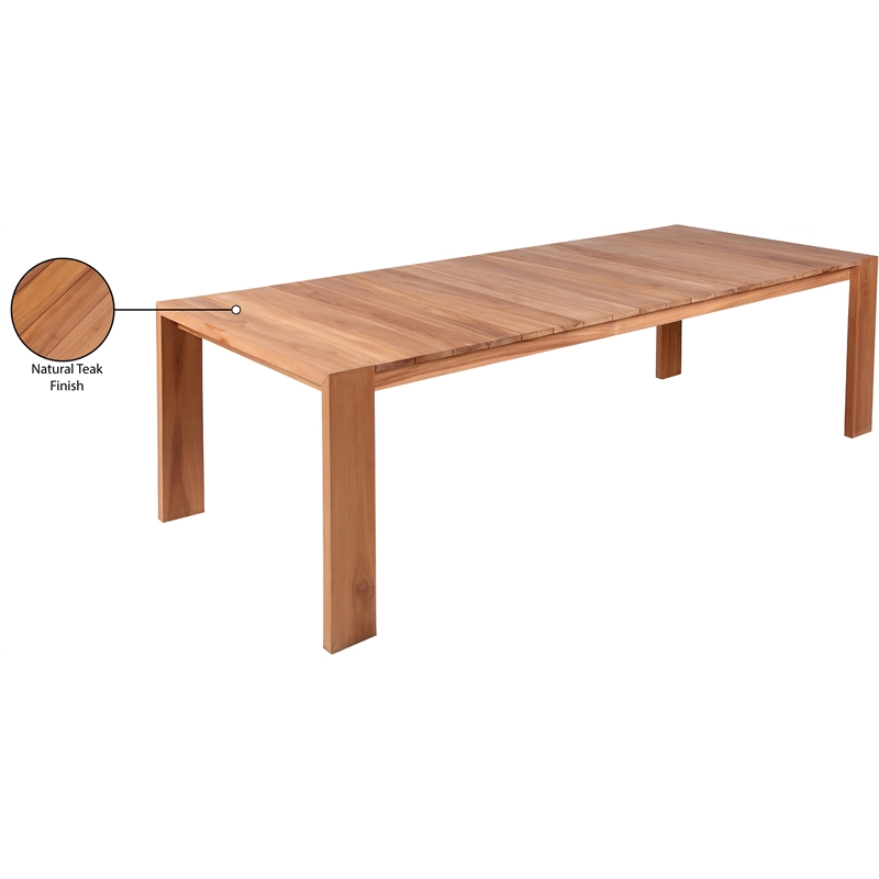 Pemberly Row Contemporary Natural Teak Outdoor Patio Dining Table