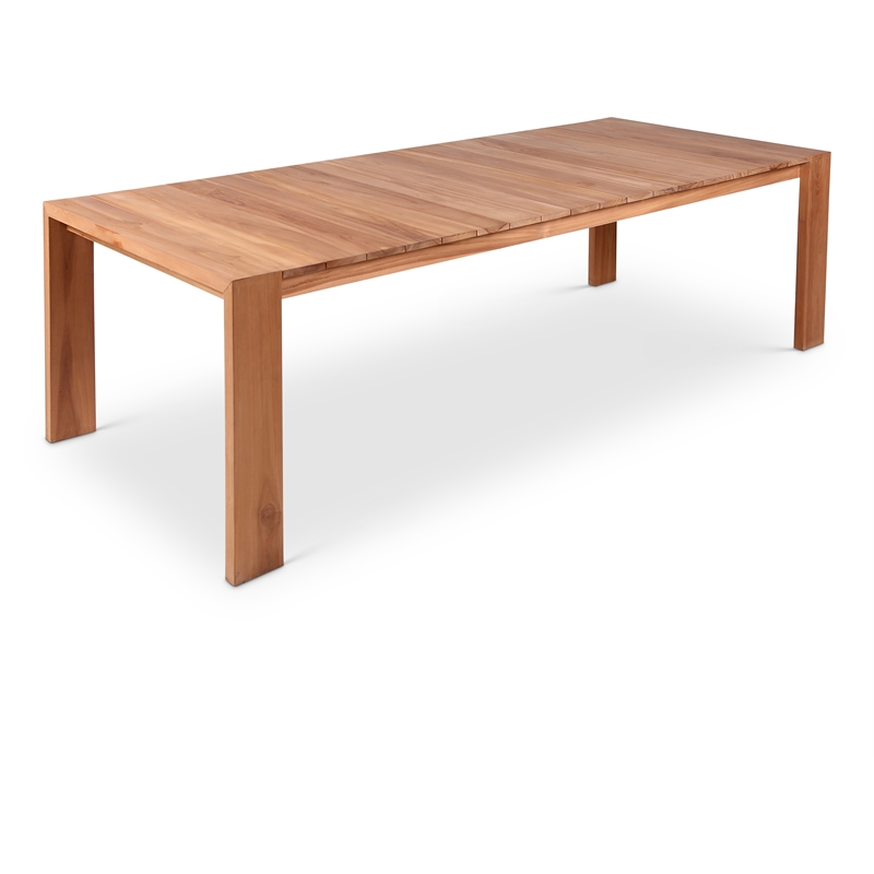 Pemberly Row Contemporary Natural Teak Outdoor Patio Dining Table