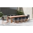 Pemberly Row Contemporary Natural Teak Outdoor Patio Dining Table