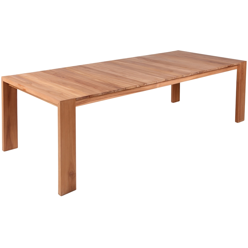 Pemberly Row Contemporary Natural Teak Outdoor Patio Dining Table
