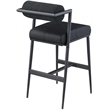 Pemberly Row Black Boucle Fabric / Vegan Leather Stool (Set of 2)