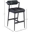 Pemberly Row Black Boucle Fabric / Vegan Leather Stool (Set of 2)