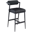 Pemberly Row Black Boucle Fabric / Vegan Leather Stool (Set of 2)