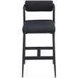 Pemberly Row Black Boucle Fabric / Vegan Leather Stool (Set of 2)