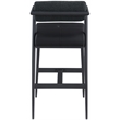 Pemberly Row Black Boucle Fabric / Vegan Leather Stool (Set of 2)