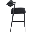 Pemberly Row Black Boucle Fabric / Vegan Leather Stool (Set of 2)