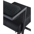 Pemberly Row Black Boucle Fabric / Vegan Leather Stool (Set of 2)