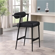 Pemberly Row Black Boucle Fabric / Vegan Leather Stool (Set of 2)