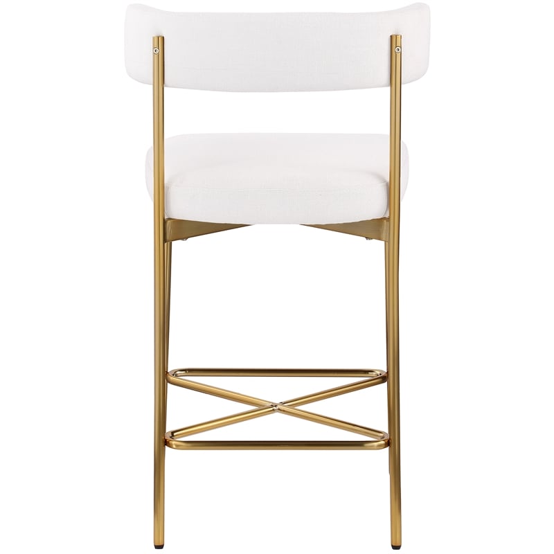 Pemberly Row Cream Durable Linen Textured Fabric Stool (Set of 2)