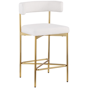 Pemberly Row Cream Durable Linen Textured Fabric Stool (Set of 2)