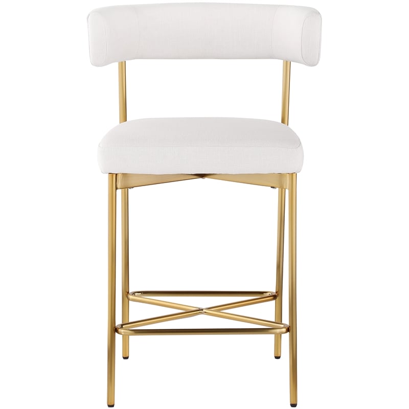 Pemberly Row Cream Durable Linen Textured Fabric Stool (Set of 2)