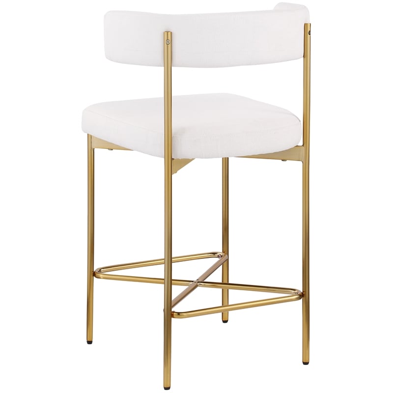 Pemberly Row Cream Durable Linen Textured Fabric Stool (Set of 2)