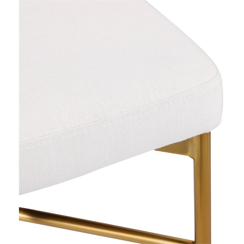 Pemberly Row Cream Durable Linen Textured Fabric Stool (Set of 2)