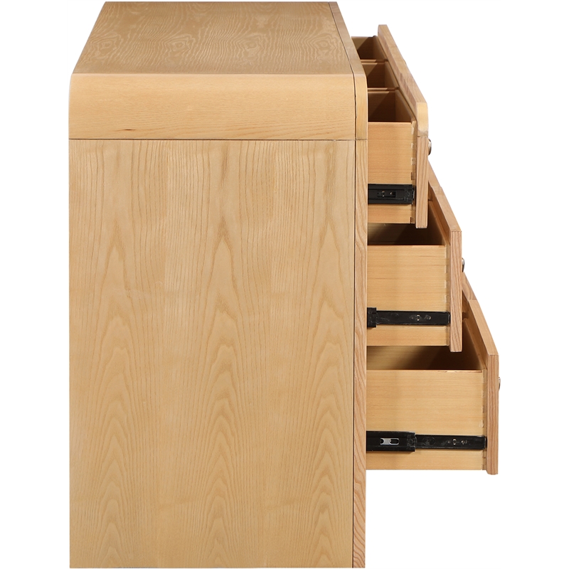 Pemberly Row Mid-Century NaturalAsh Wood and Natural Cane Dresser