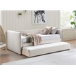 Pemberly Row Contemporary Cream Linen Textured Fabric Twin Daybed