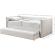 Pemberly Row Contemporary Cream Linen Textured Fabric Twin Daybed