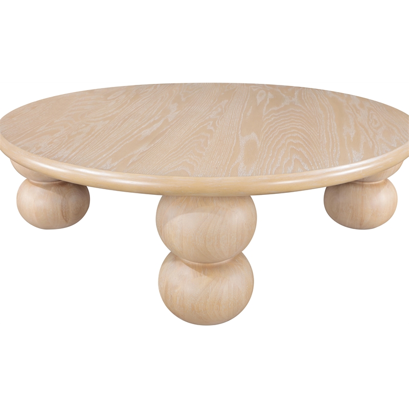 Pemberly Row Mid-Century Natural Wood And Oak Veneer Coffee Table
