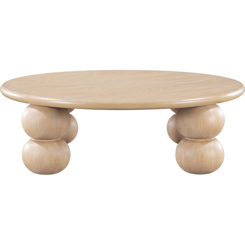 Pemberly Row Mid-Century Natural Wood And Oak Veneer Coffee Table