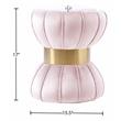 Pemberly Row Contemporary Upholstered Velvet Ottoman/Stool in Pink
