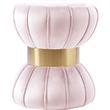 Pemberly Row Contemporary Upholstered Velvet Ottoman/Stool in Pink