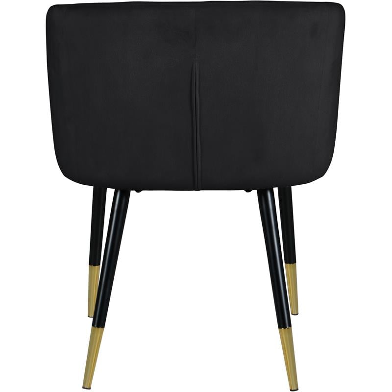 Pemberly Row Contemporary Upholstered Velvet Dining Chair in Black