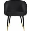 Pemberly Row Contemporary Upholstered Velvet Dining Chair in Black