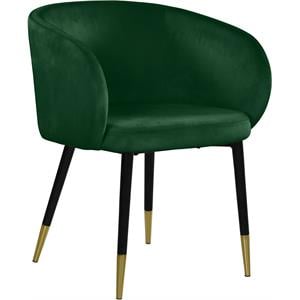 Pemberly Row Contemporary Upholstered Velvet Dining Chair in Green