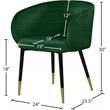 Pemberly Row Contemporary Upholstered Velvet Dining Chair in Green