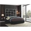 Pemberly Row Modern Solid Wood and Vegan Leather King Bed in Black