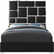 Pemberly Row Modern Solid Wood and Vegan Leather King Bed in Black