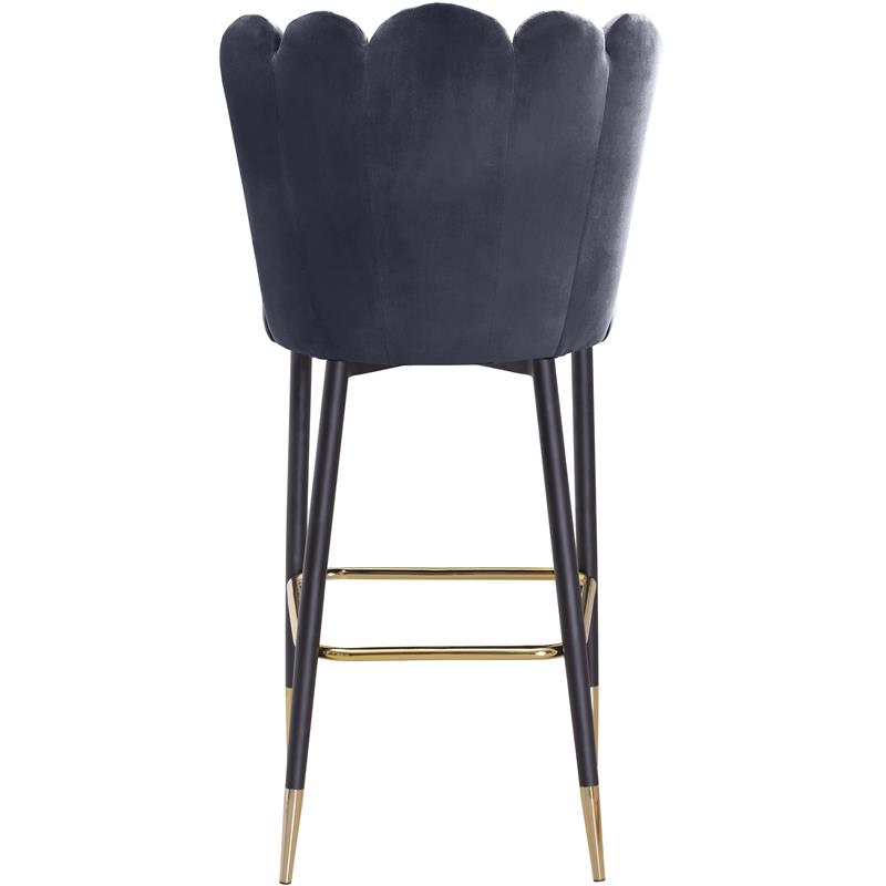 Pemberly Row Contemporary Upholstered Gray Velvet Stool (Set of 2)