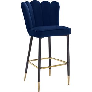 Pemberly Row Contemporary Upholstered Navy Velvet Stool (Set of 2)