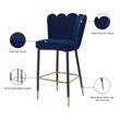 Pemberly Row Contemporary Upholstered Navy Velvet Stool (Set of 2)