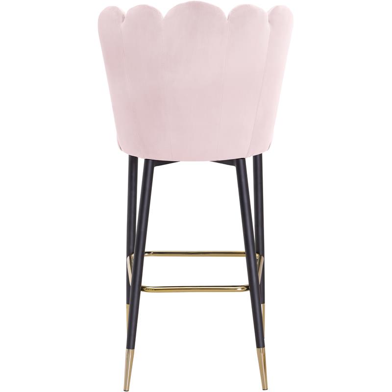 Pemberly Row Contemporary Upholstered Pink Velvet Stool (Set of 2)
