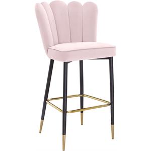 Pemberly Row Contemporary Upholstered Pink Velvet Stool (Set of 2)