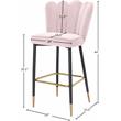 Pemberly Row Contemporary Upholstered Pink Velvet Stool (Set of 2)