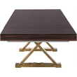 Pemberly Row Zebra Wood Lacquer Top Extendable 2 Leaf Dining Table