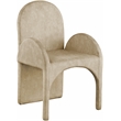 Pemberly Row Contemporary Beige Velvet Dining Arm Chair (Set of 2)